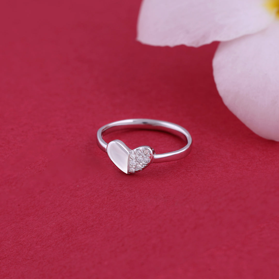 Heart Ring (Rhodium Plated)
