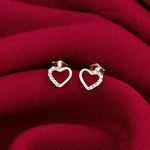 Load image into Gallery viewer, Half a Heart Studs(Rhodium Plated)