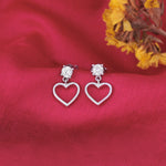 Load image into Gallery viewer, Heart Zircon Studs (Rhodium plated)