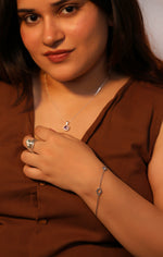 Load image into Gallery viewer, Evil Eye and Hamsa Bracelet (Rhodium Plated)