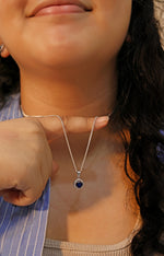Load image into Gallery viewer, Aura Round Pendant (Rhodium Plated)