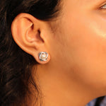 Load image into Gallery viewer, Vivienne Pearl Studs (Rhodium Plated)