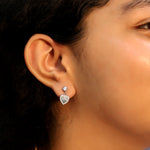 Load image into Gallery viewer, Amora Heart Earrings (Rhodium Plated)