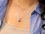 Load image into Gallery viewer, Fern Round Pendant (Rhodium Plated)