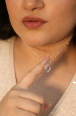 Load image into Gallery viewer, Octagon Pendant (Rhodium Plated)