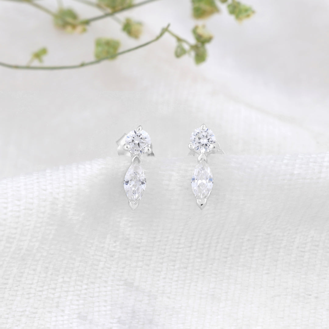 Nina Studs (Rhodium Plated)