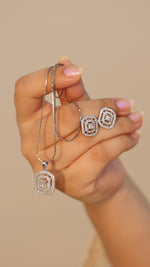 Load image into Gallery viewer, Octagon Pendant (Rhodium Plated)
