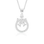 Load image into Gallery viewer, Floret Pendant with Zircon (Rhodium Plated)