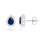Load image into Gallery viewer, Aura Pear Studs (Rhodium Plated)