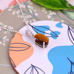 Load image into Gallery viewer, Natural Tiger Eye Cabochon Pendant