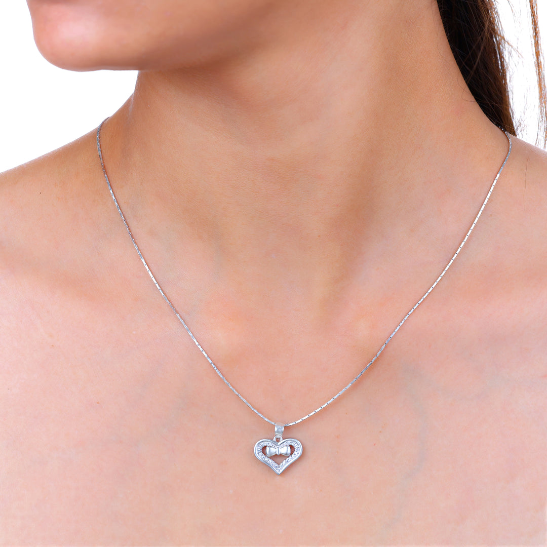 Cupid’s knot Pendant (Rhodium Plated)