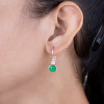 Load image into Gallery viewer, Onyx Green Cabochon Earrings