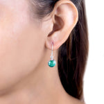 Load image into Gallery viewer, Natural Emerald Cut Cab Earrings