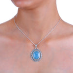 Load image into Gallery viewer, Natural Aquamarine Cabochon Pendant