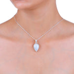 Load image into Gallery viewer, Natural Rainbow Moonstone Rainbow Pear Cabochon Pendant
