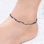 Load image into Gallery viewer, Amalfi Braid Anklet (Rhodium Plated)