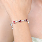 Load image into Gallery viewer, Natural Garnet Cut Bracelet