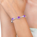 Load image into Gallery viewer, Natural Amethyst Cut Bracelet
