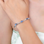 Load image into Gallery viewer, Natural Labradorite Pear Blue Fire Cab Bracelet