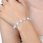 Load image into Gallery viewer, Natural Rainbow Moonstone Cabochon Bracelet