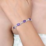 Load image into Gallery viewer, Natural Amethyst Faceted Bracelet