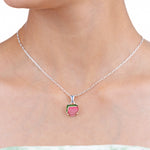 Load image into Gallery viewer, Natural Tourmaline Watermelon Slice Pendant