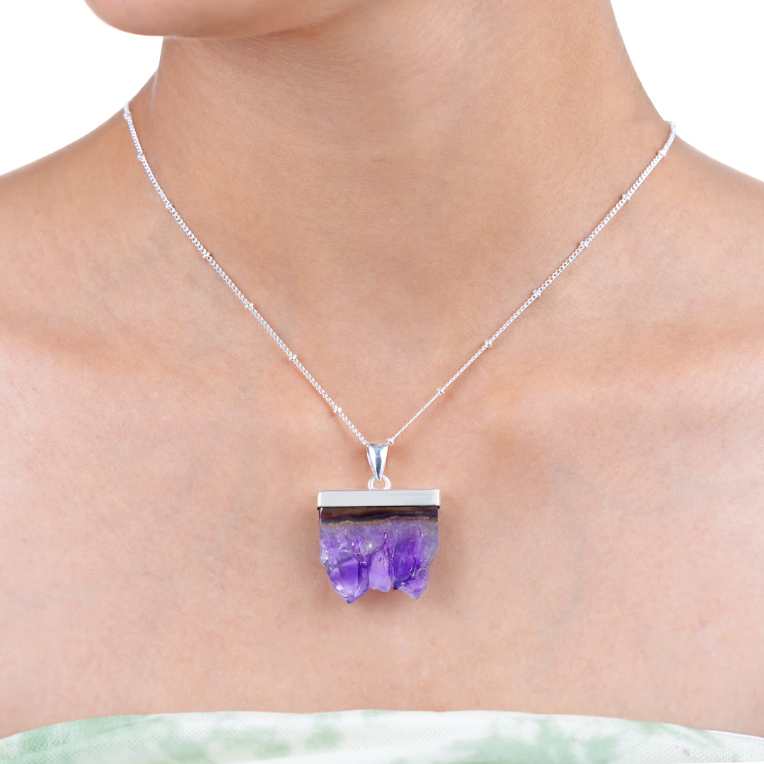 Natural Amethyst Lace Druzy Pendant