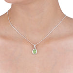 Load image into Gallery viewer, Natural Tourmaline Green Cabochon Pendant