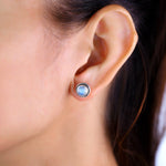 Load image into Gallery viewer, Natural Moonstone Rainbow Studs