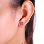 Load image into Gallery viewer, Natural Tourmaline Cabochon Studs