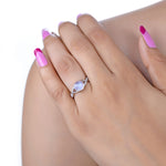 Load image into Gallery viewer, Natural Rainbow Moonstone Cabochon Ring