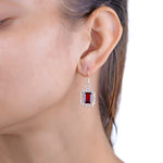 Load image into Gallery viewer, Natural Garnet Faceted Earrings