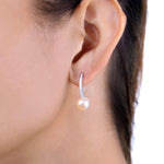 Load image into Gallery viewer, Natural Pearl Earrings With Zircon