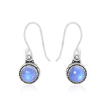 Load image into Gallery viewer, Natural Moonstone Rainbow Cab Earrings
