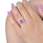 Load image into Gallery viewer, Natural Amethyst Cut Ring