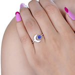 Load image into Gallery viewer, Natural Lapis Lazuli Cut Cabochon Ring