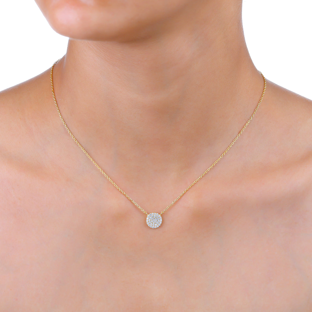 Circle Zircon Necklace (Gold Plated)