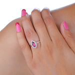 Load image into Gallery viewer, Natural Garnet Cut Marquise Ring