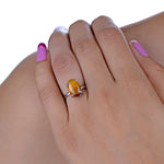 Load image into Gallery viewer, Natural Tiger Eye Cabochon Ring