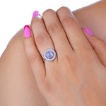 Load image into Gallery viewer, Natural Moonstone Blue Fire Cabochon Ring