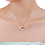 Load image into Gallery viewer, Natural Tourmaline Cabochon Pendant With Zircon