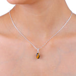 Load image into Gallery viewer, Natural Tiger Eye Cabochon Pendant