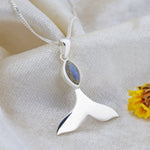 Load image into Gallery viewer, Natural Labradorite Cab Blue Fire Pendant
