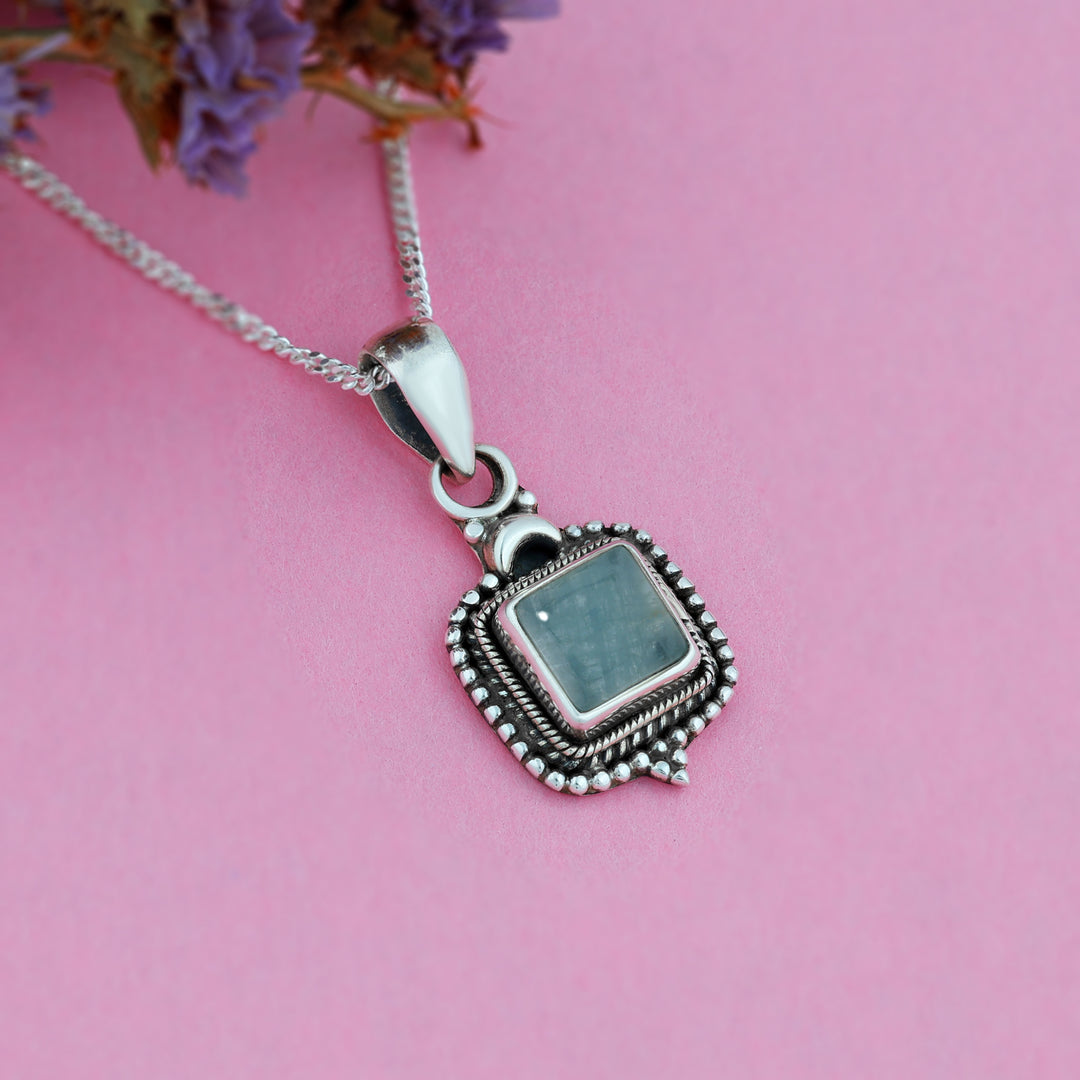Natural Aquamarine Cab Pendant