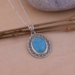Load image into Gallery viewer, Natural Aquamarine Cabochon Pendant