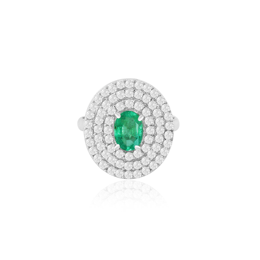 Natural Emerald Faceted Ring