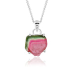 Load image into Gallery viewer, Natural Tourmaline Watermelon Slice Pendant