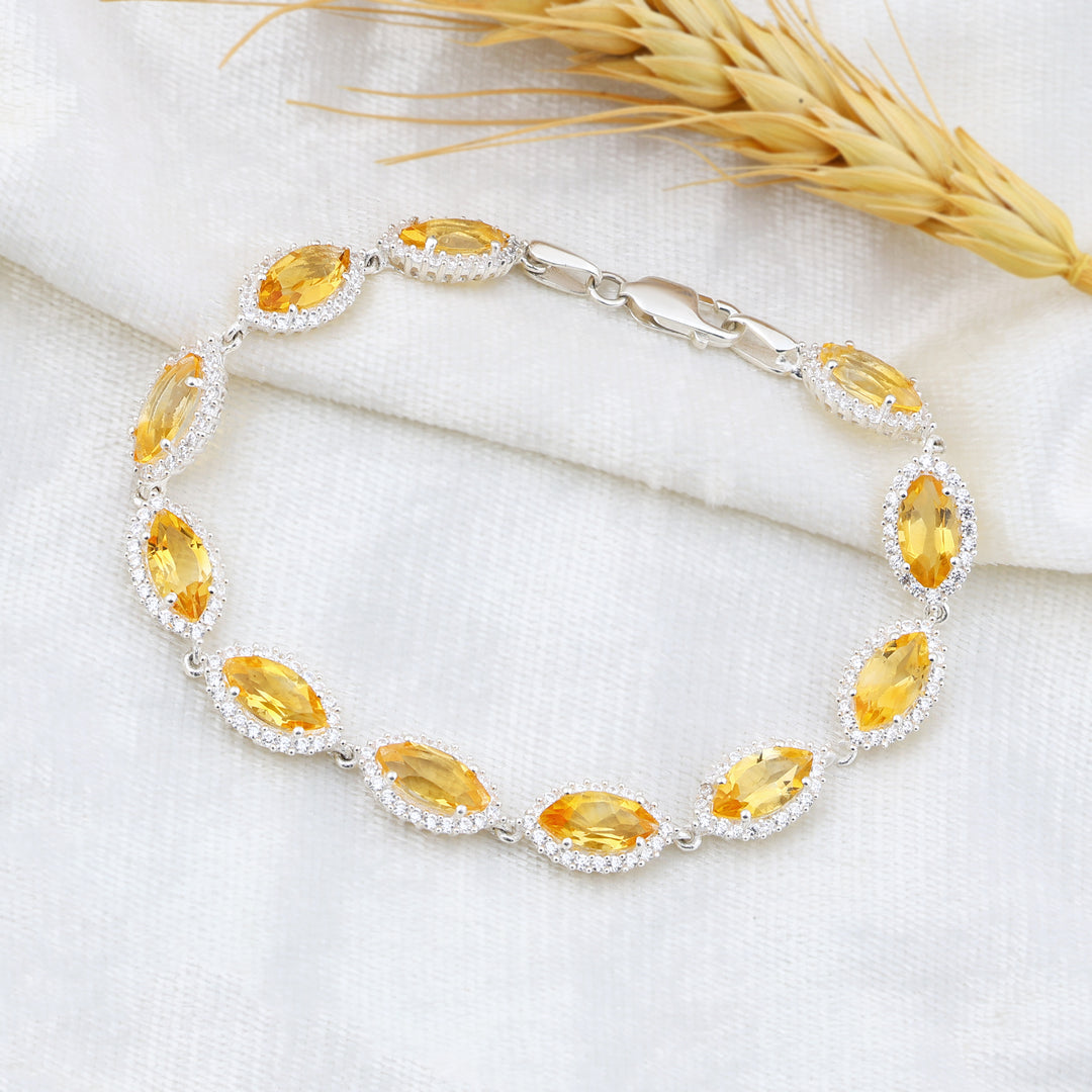 Natural Citrine Cut Bracelet