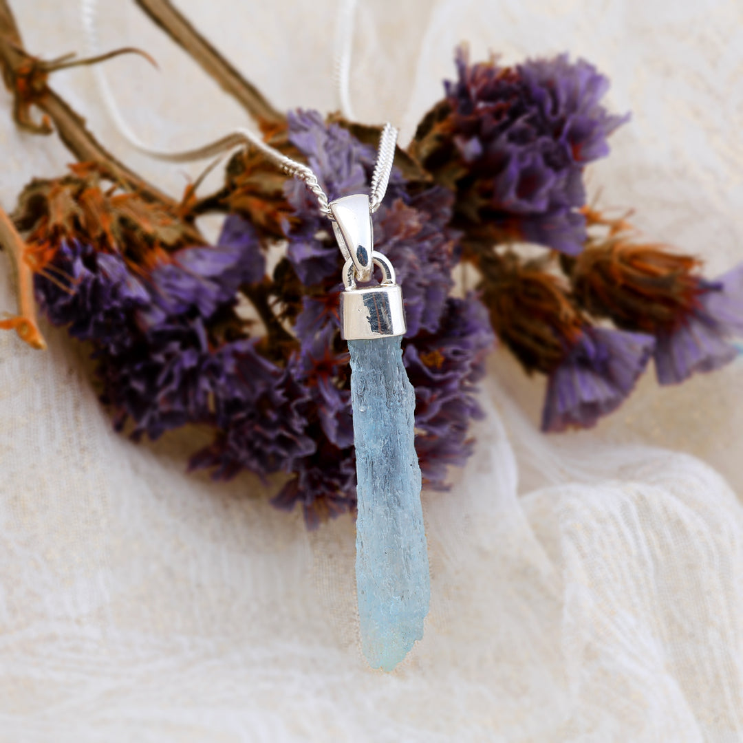Natural Aquamarine Rough Pendant