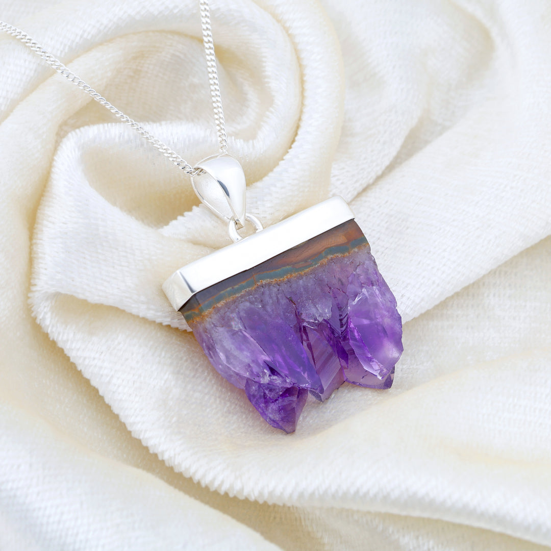 Natural Amethyst Lace Druzy Pendant